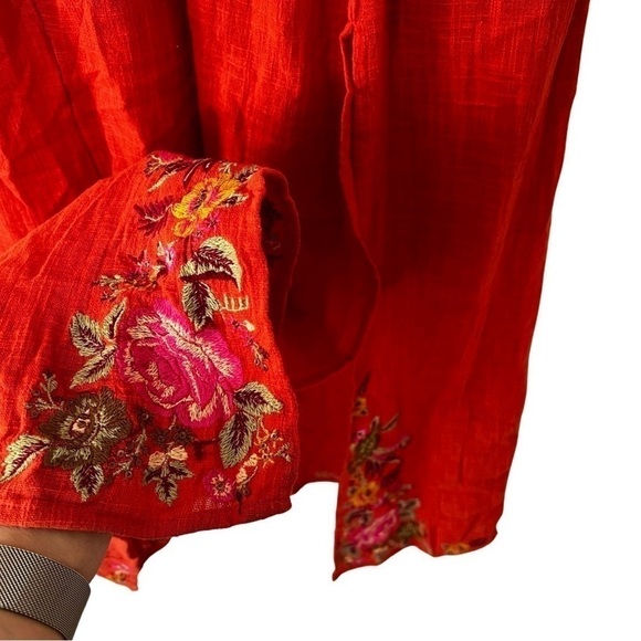 NWT FREE PEOPLE Maisley Embroidered Boho Maxi Dress Burnt Orange Small - Picture 8 of 10